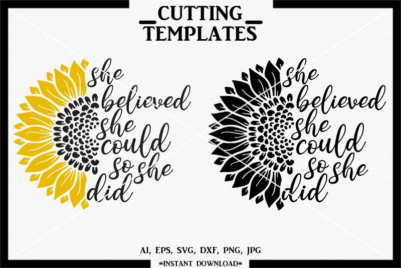 Download Sunflower, Sunflower SVG, Silhouette Cameo, Cricut, Cameo ...