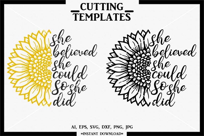 Download Sunflower, Sunflower SVG, Silhouette, Cameo, Cricut, DXF ...