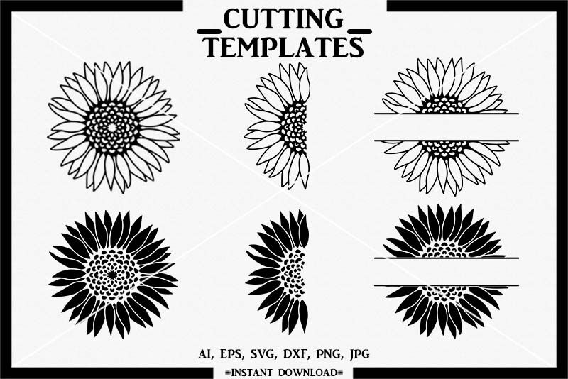 Download Sunflower Monogram Sunflower Silhouette Cameo Cricut By Design Time Thehungryjpeg Com