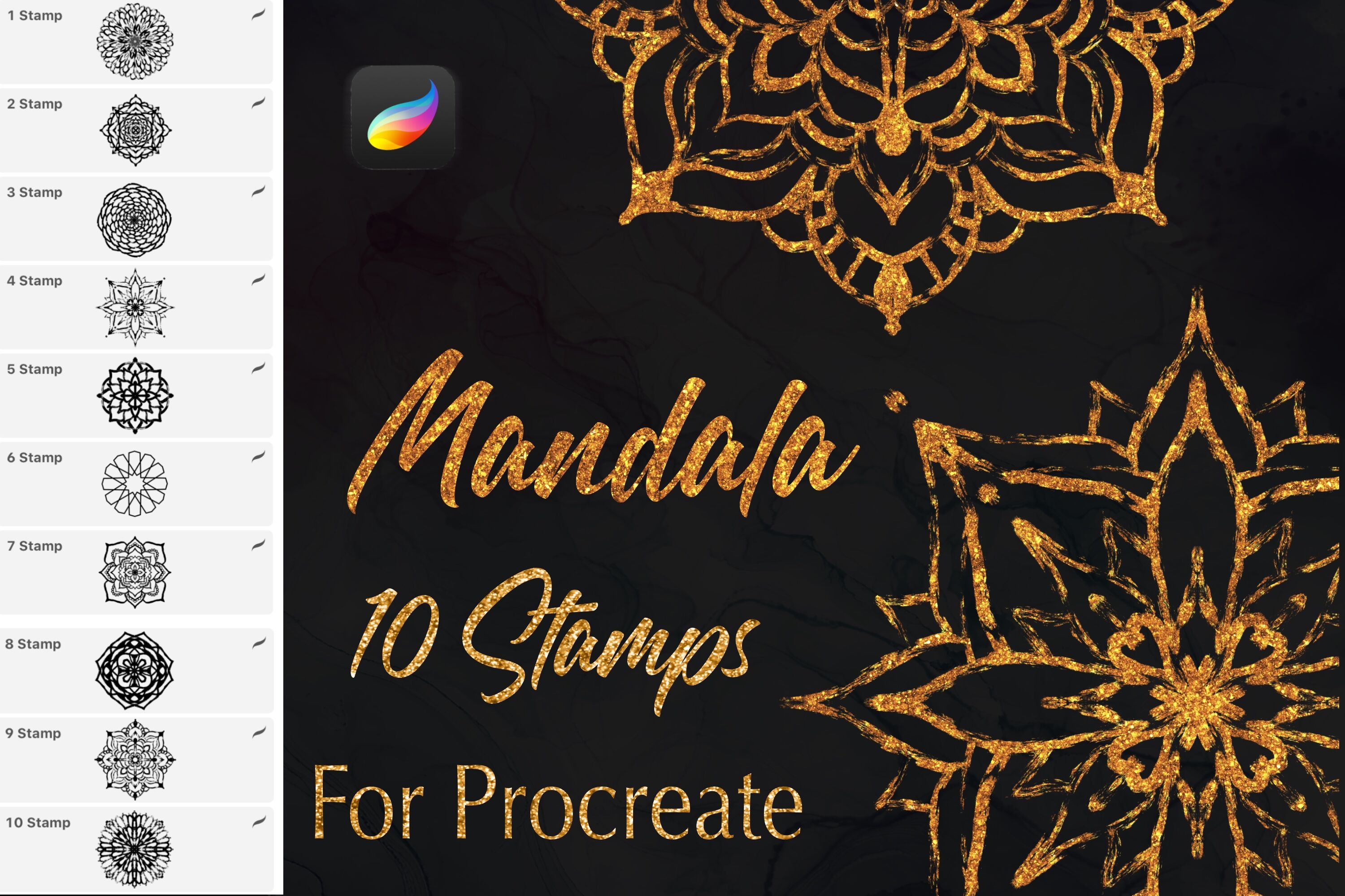 Procreate Mandala Stamps By Dishanti Art | TheHungryJPEG.com