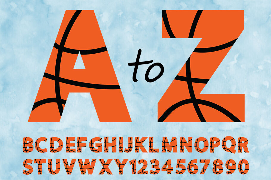 Basketball Alphabet & Numbers SVG, Basketball Alphabet Clipart. By Doodle  Cloud Studio