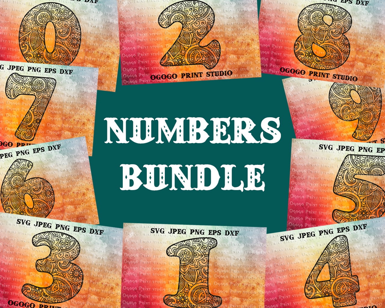 Download Numbers Svg Bundle, Floral font, Mandala svg, Zentangle SVG, Paper cut By Ogogo Print ...