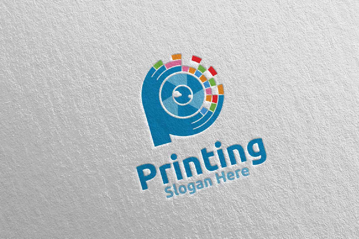 Letter P Printing Company Logo Design 19 By Denayunethj Thehungryjpeg Com