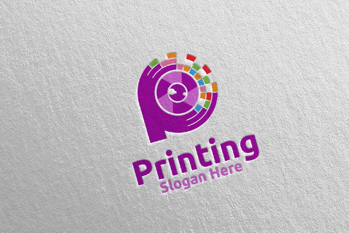 Letter Printing Company Logo 19 By | TheHungryJPEG