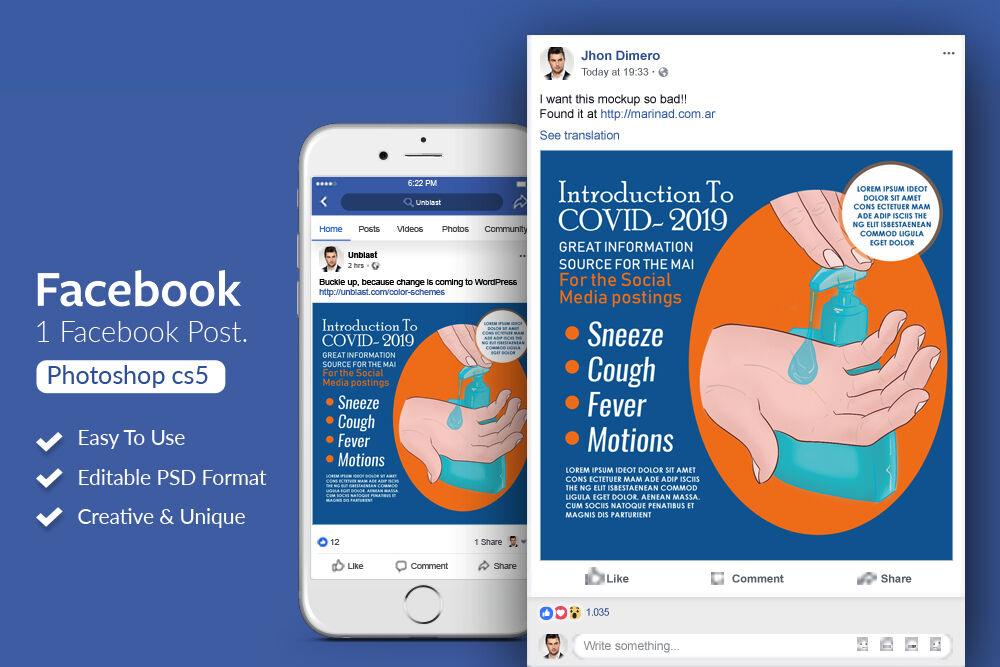 Download Facebook Mobile Mockup Psd - Free Mockups | PSD Template | Design Assets