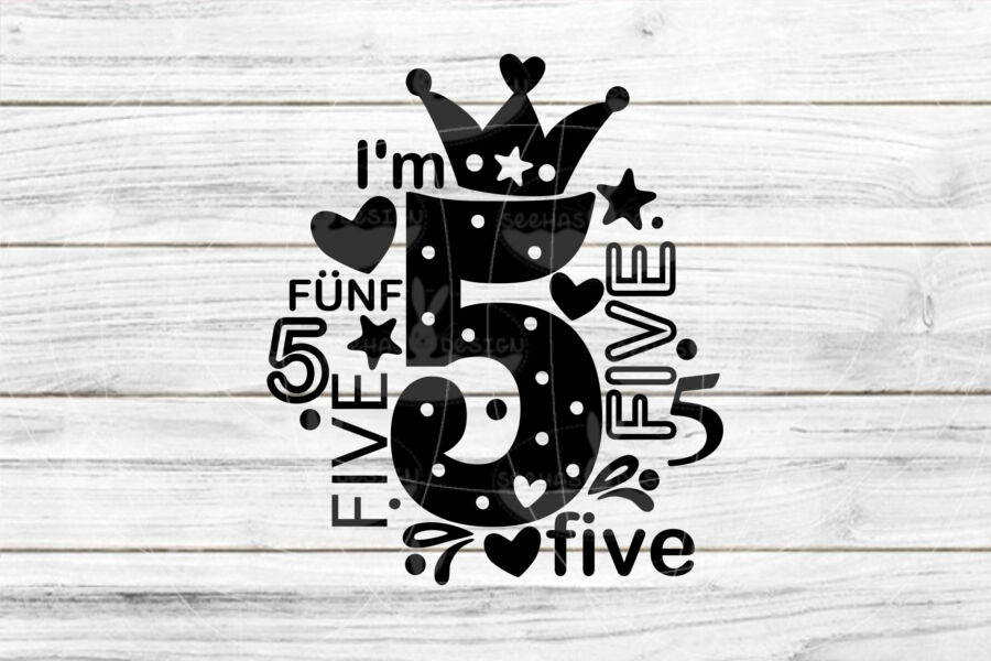 Number Five 5 By Seehas Design Thehungryjpeg Com