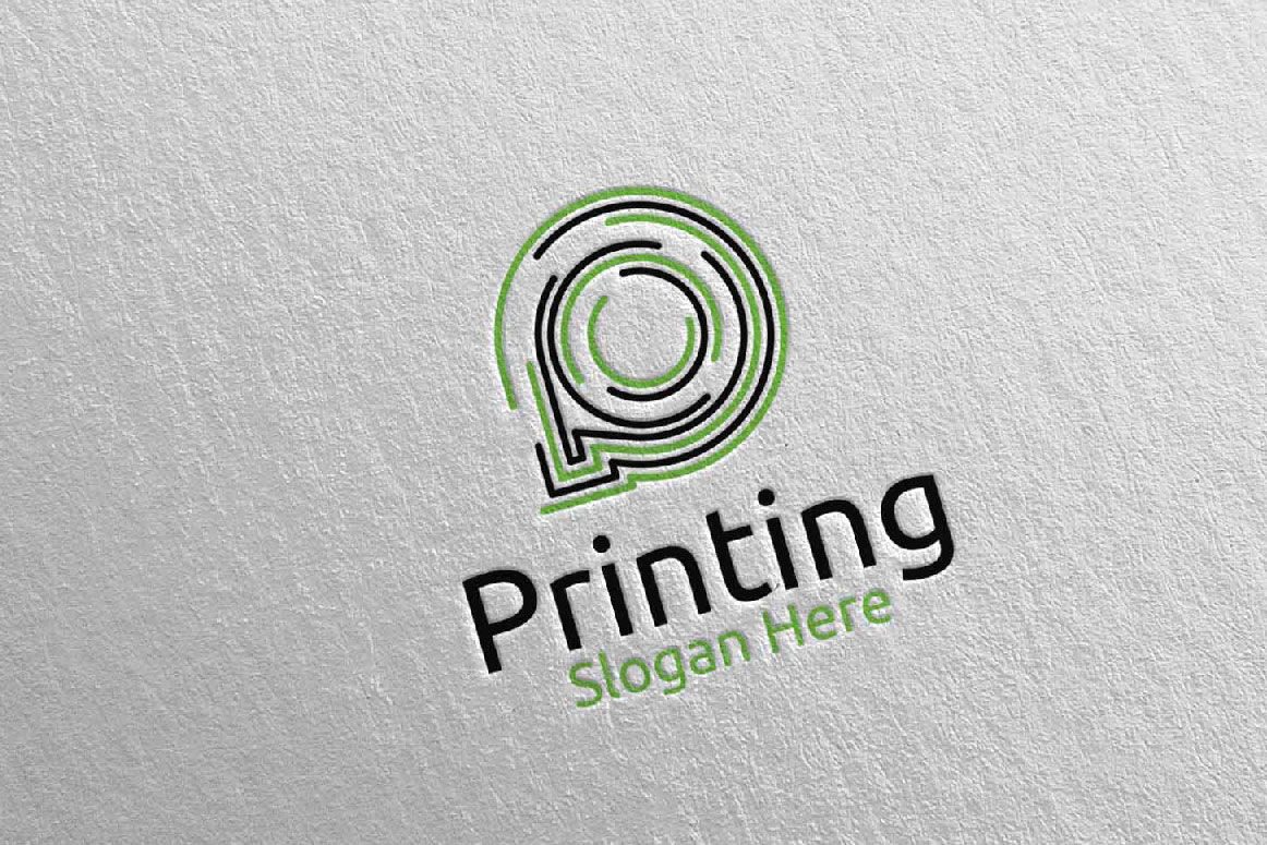 Letter P Printing Company Logo Design 41 By Denayunethj Thehungryjpeg Com