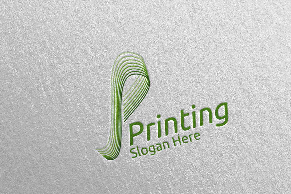 Letter P Printing Company Logo Design 44 By Denayunethj Thehungryjpeg Com