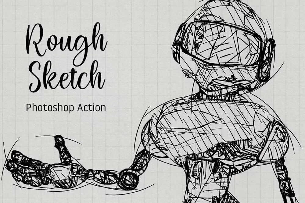 Hatching Sketch Photoshop Action Graphic by hmalamin8952 · Creative Fabrica