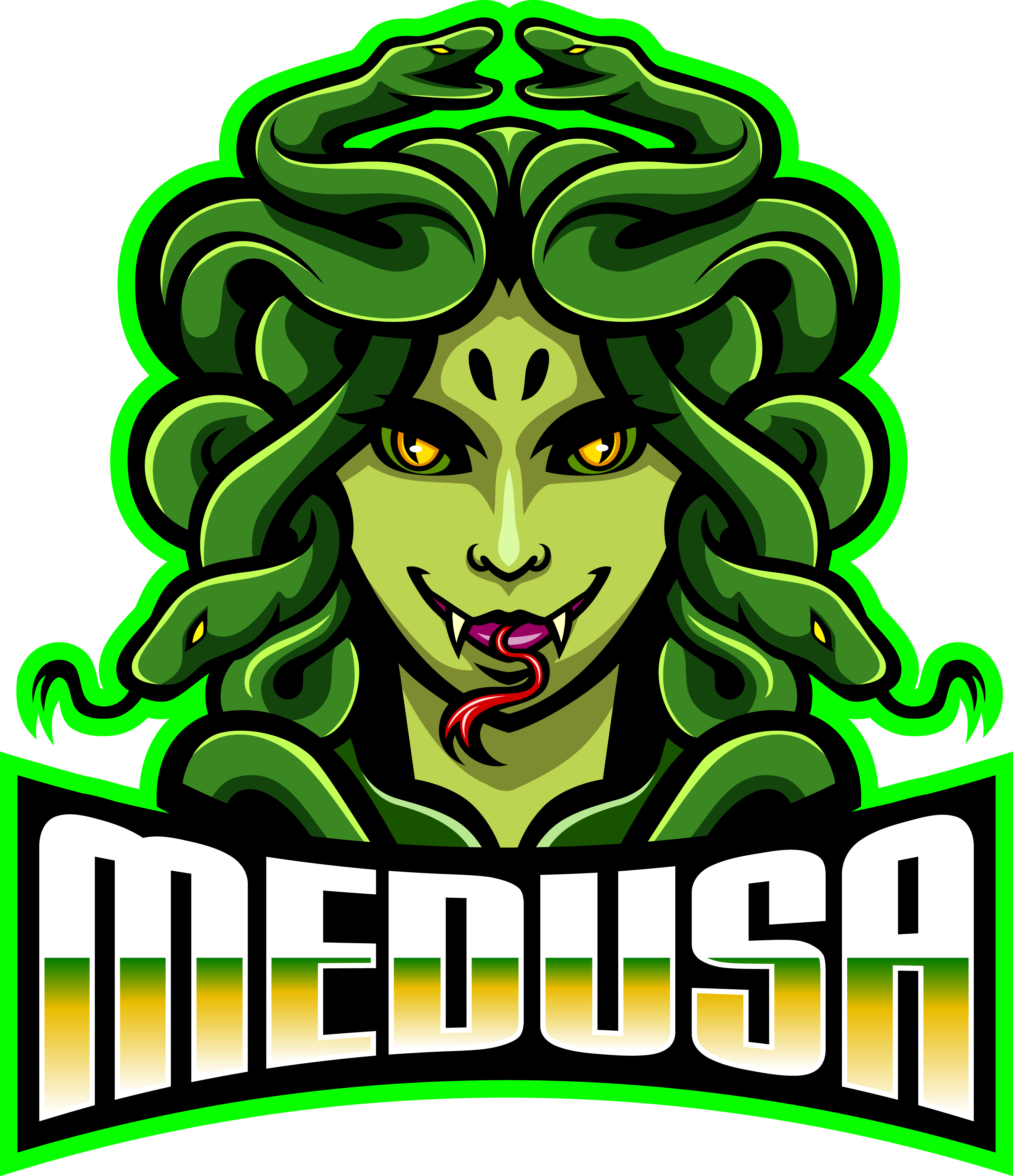 Medusa esport mascot logo By Visink | TheHungryJPEG