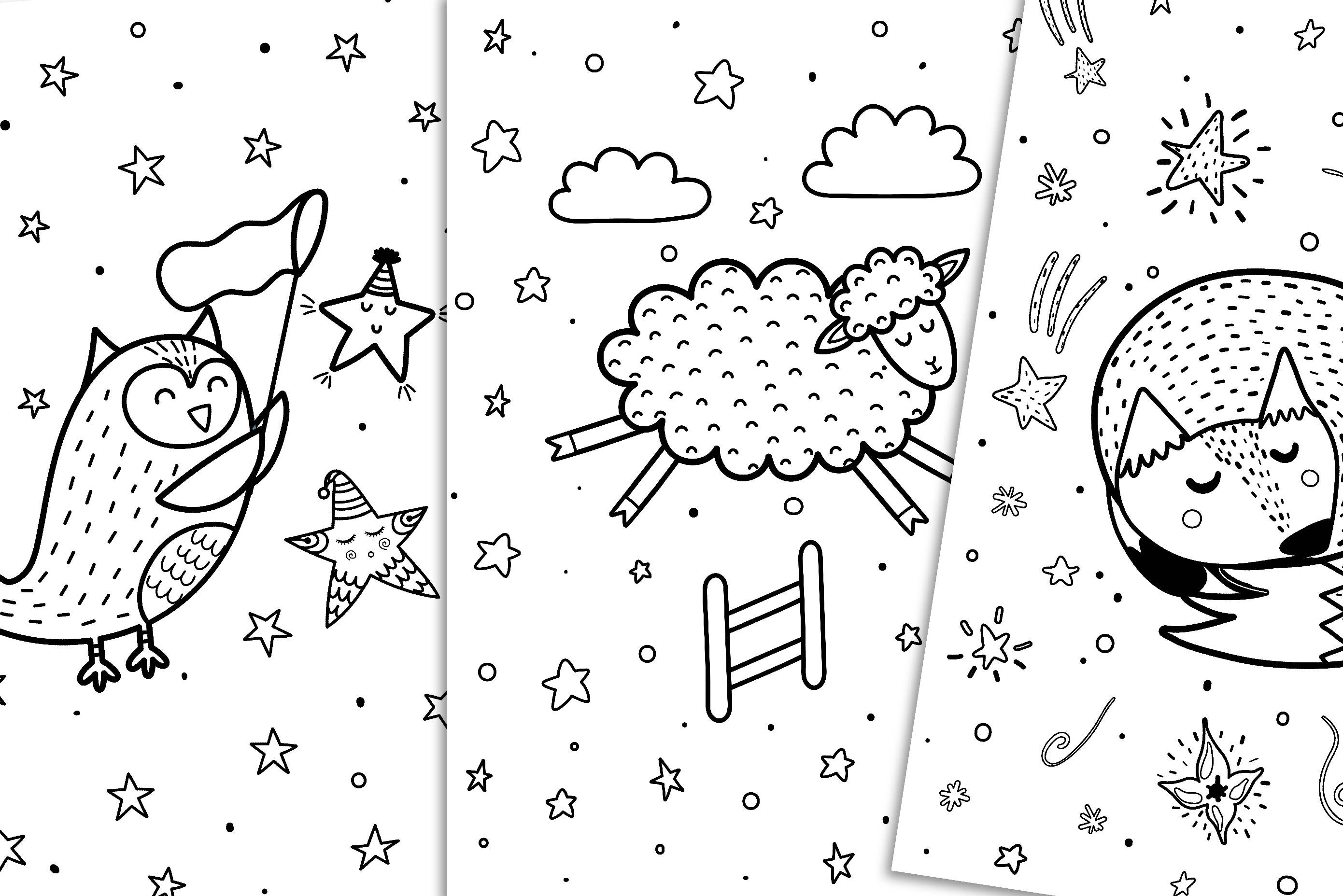 Download Good Night Coloring Pages By JuliyaS Art | TheHungryJPEG.com