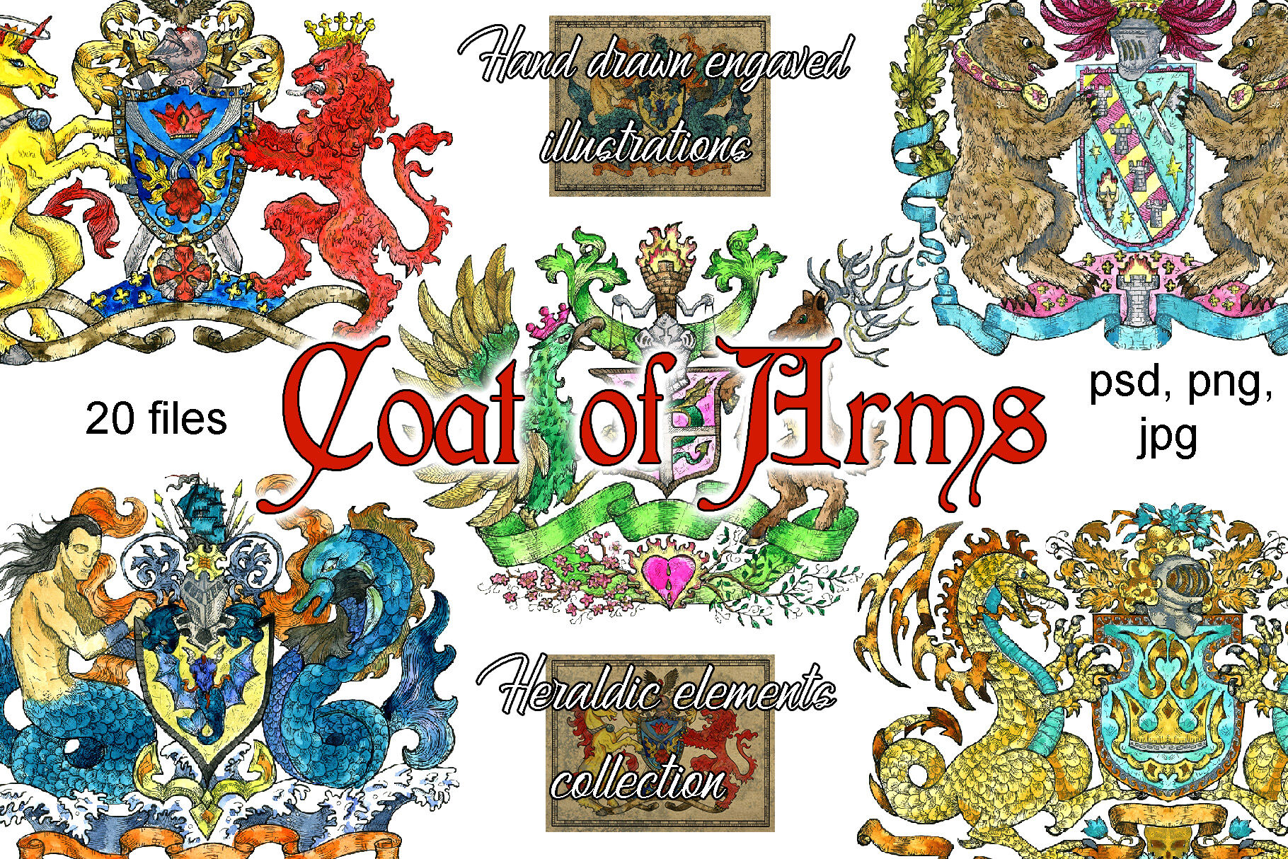 Colorful Coat Of Arms By Samiramayart Thehungryjpeg Com