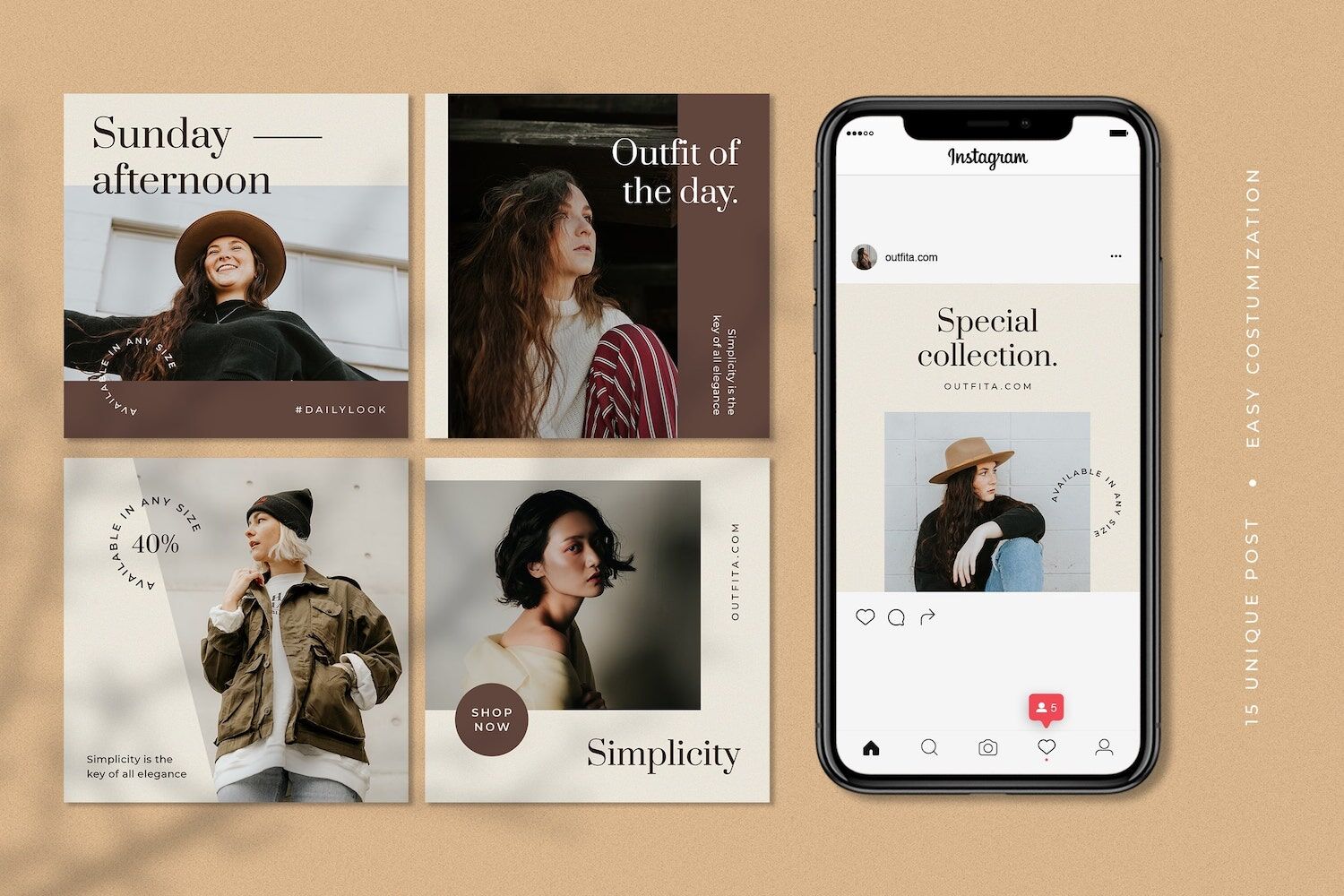 Outfita - Fashion Instagram Post Template By StringLabs | TheHungryJPEG
