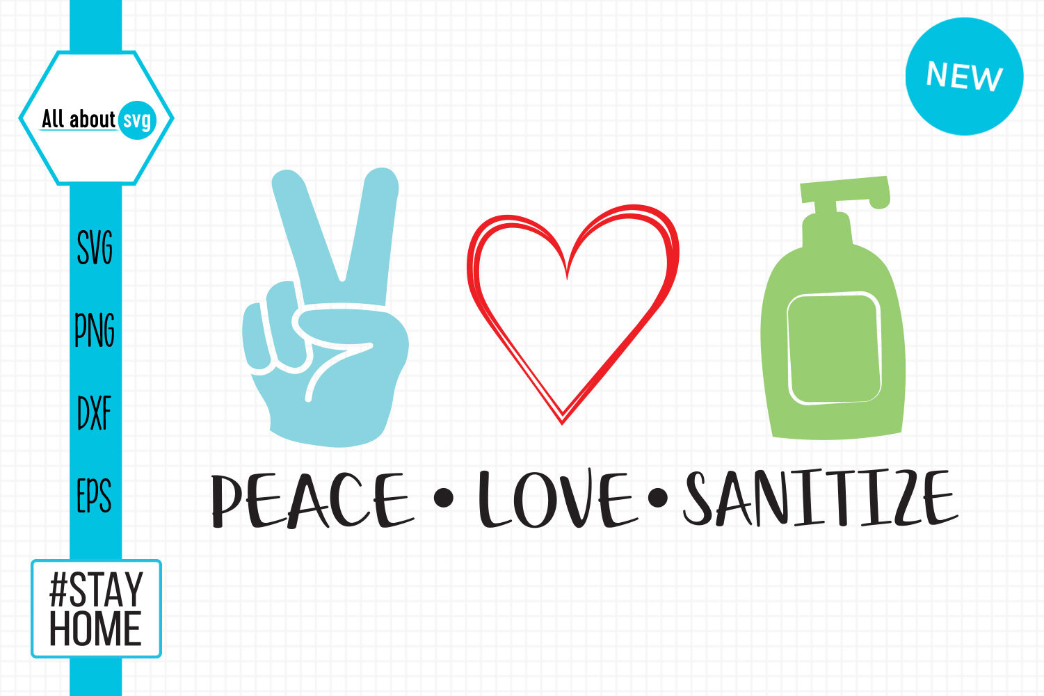 Peace Love Sanitize Svg By All About Svg Thehungryjpeg Com