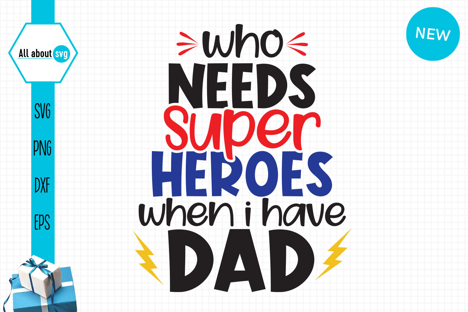 Download Dad Super Hero Svg, Fathers Day Svg, Dad Svg By All About Svg | TheHungryJPEG.com