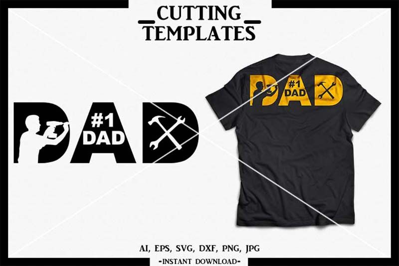 Dad And Kids Silhouette Svg