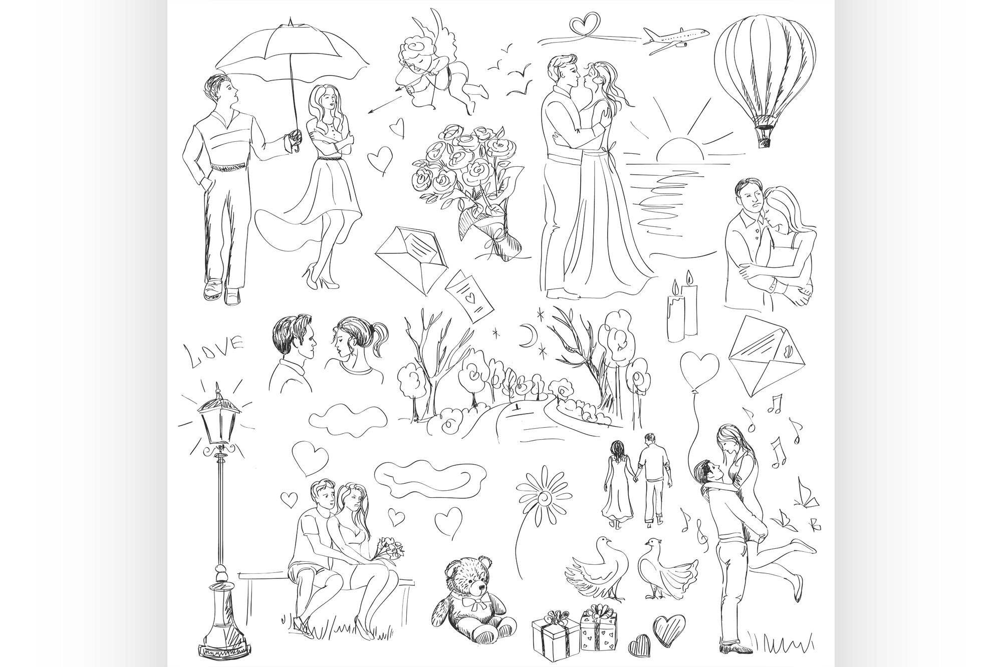 Melancholy Hand Drawn Sketch.Love Story.Digital Painting Stock Illustration  - Illustration of lady, hand: 204073738