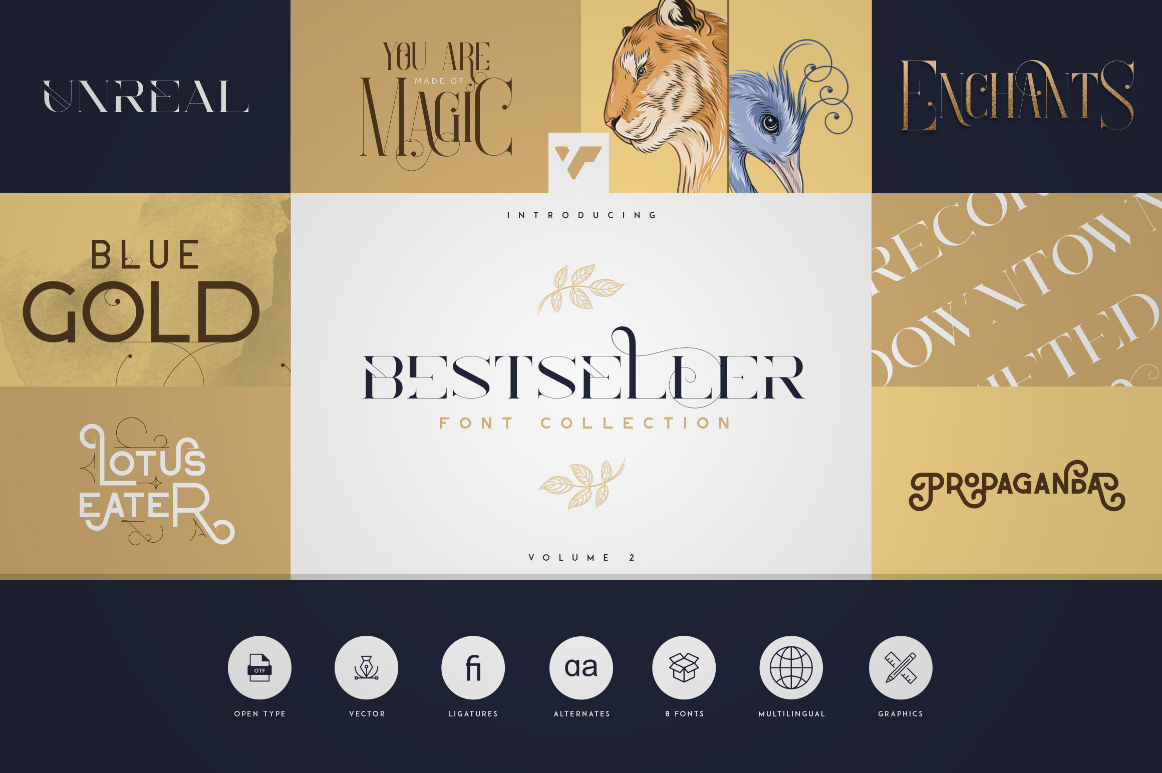 Bestseller Font Collection Vol 02 By Vpcreativeshop Thehungryjpeg Com
