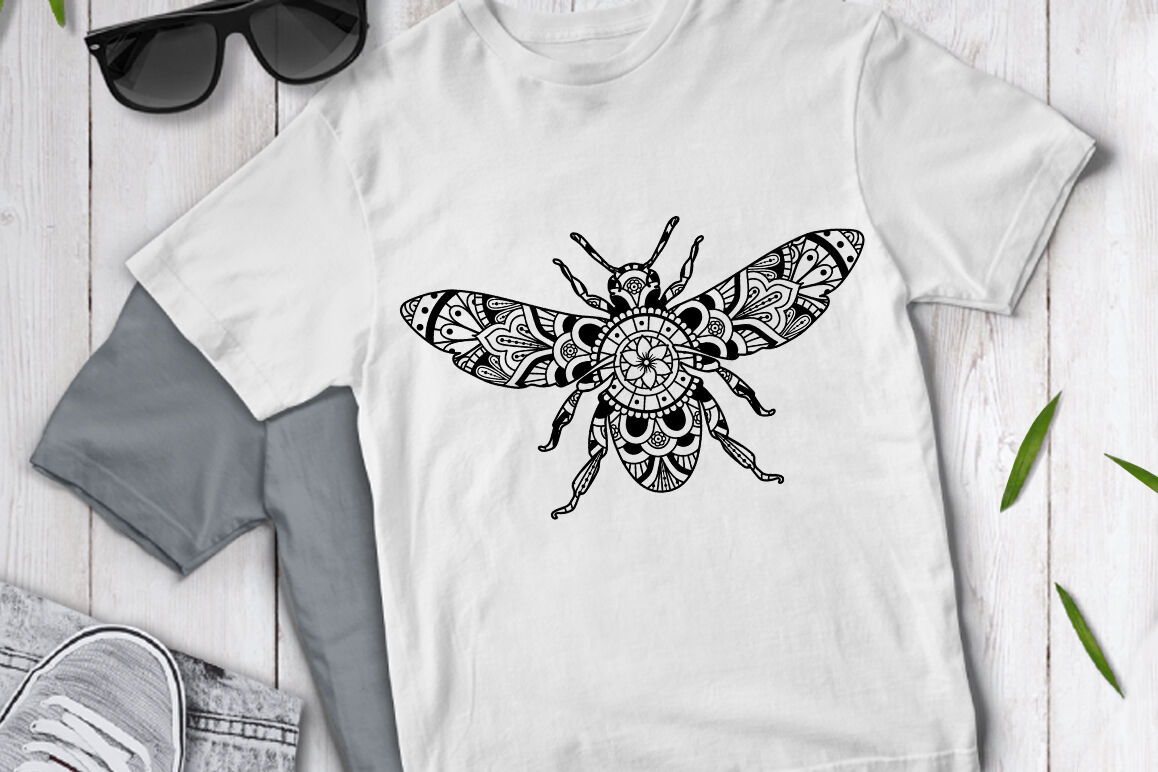 Download Clip Art Art Collectibles Bee Decal Bee Svg Files Zentangle Svg Bee Cut Files Mandala Svg Designs Bee Clipart Bee Mandala Svg File For Cricut Bee Shirt Design