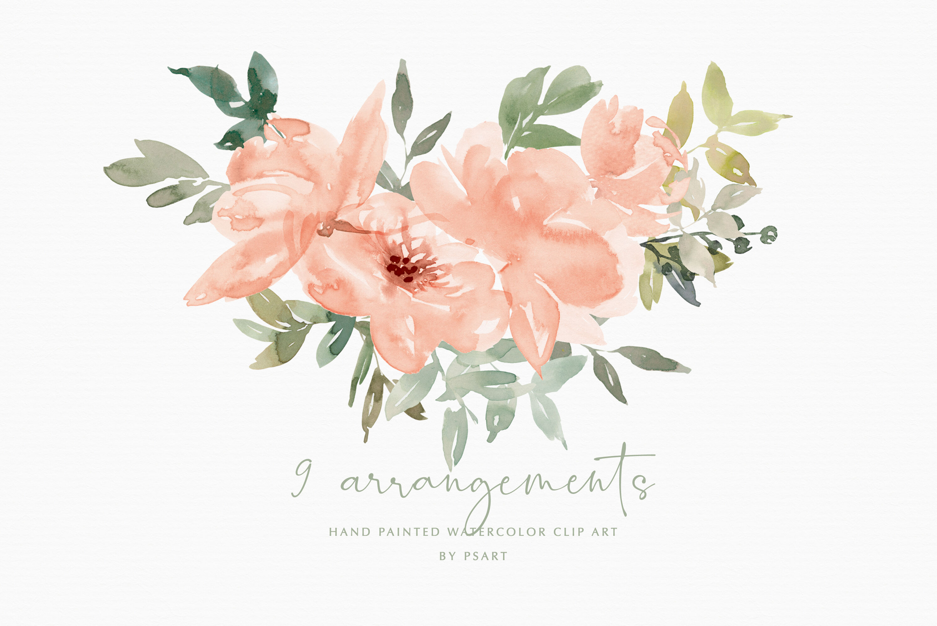 Watercolor Blush Floral Clipart Set By Patishop Art | TheHungryJPEG.com