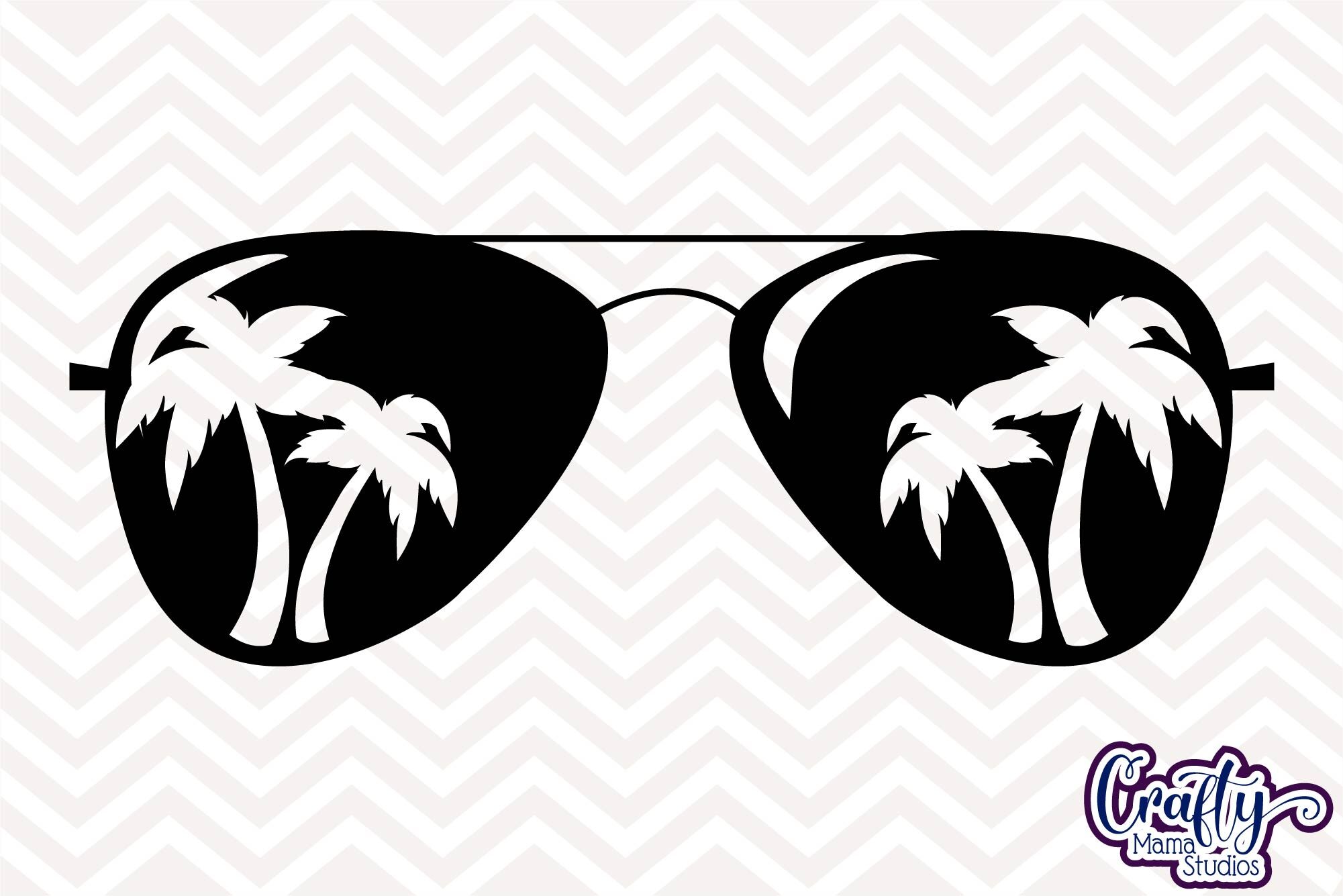 Beach Palm Tree Retro Sunglasses PNG SVG Graphic by SunandMoon