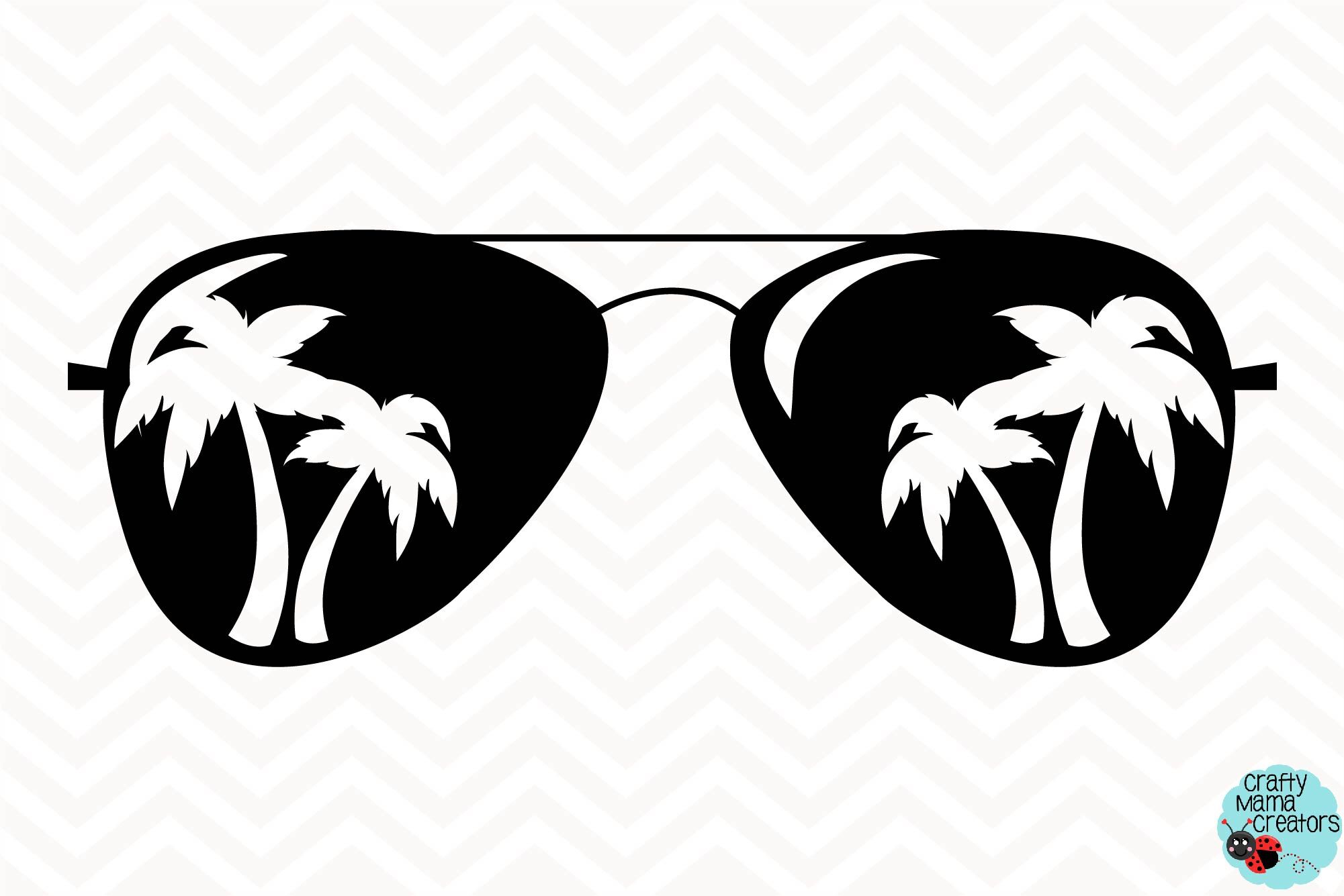 Palm Tree Sunglasses Svg Summer Silhouette Svg Png Eps By Crafty Mama Studios Thehungryjpeg Com