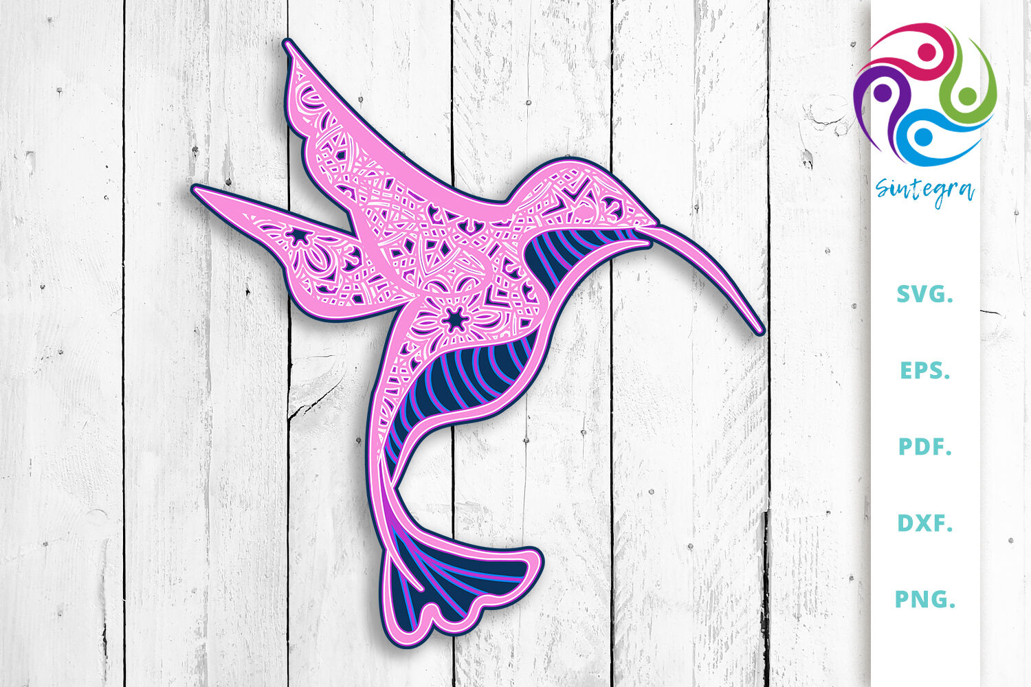 Download 3D multi layer Hummingbird SVG Cut File By Sintegra | TheHungryJPEG.com