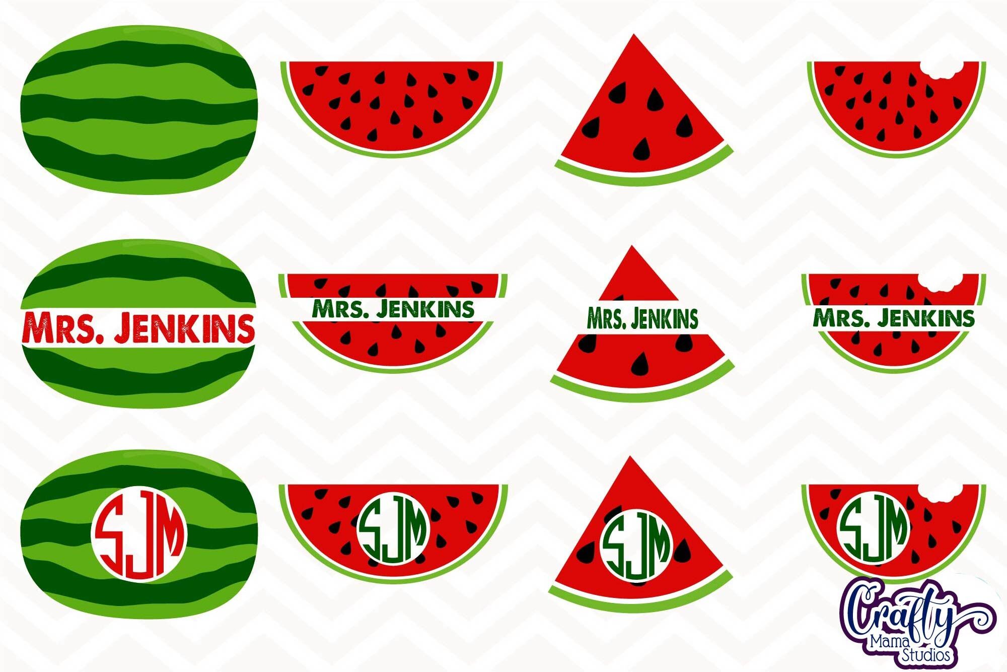 Download Watermelon Svg Monogram Watermelons Monogram Frames Clipart By Crafty Mama Studios Thehungryjpeg Com