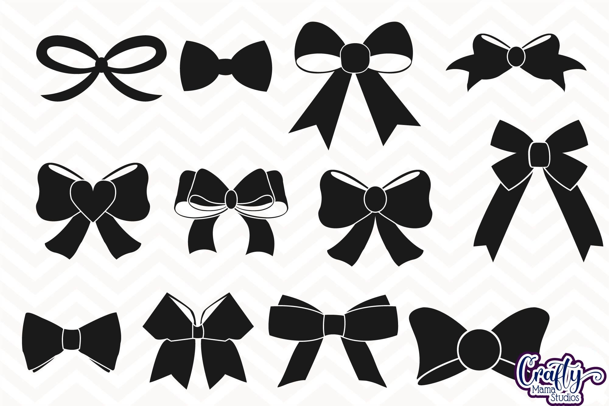 Download Bow Svg Bows Clip Art Bow Svg Bundle Bow Silhouettes By Crafty Mama Studios Thehungryjpeg Com