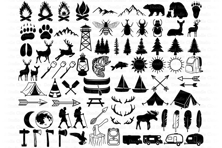 Camping Bundle Svg Cut Files Summer Camp Camping Clipart By Doodle Cloud Studio Thehungryjpeg Com