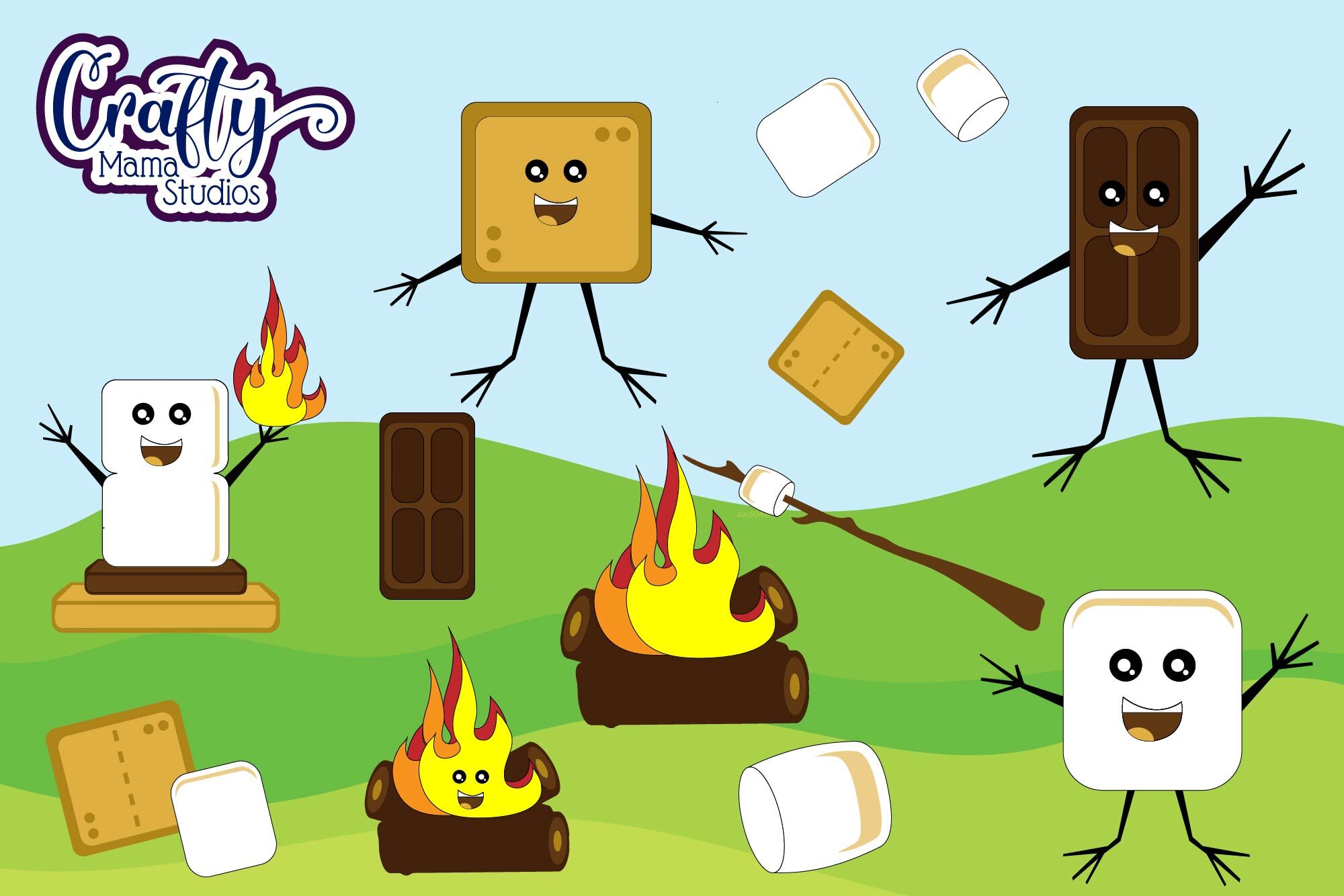 Download Smores Bundle SVG, Camping Sublimation, Autumn SVG By Crafty Mama Studios | TheHungryJPEG.com