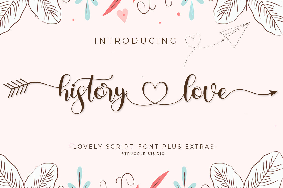 History Love Lovely Font Plus Extras By Struggle Studio Thehungryjpeg Com