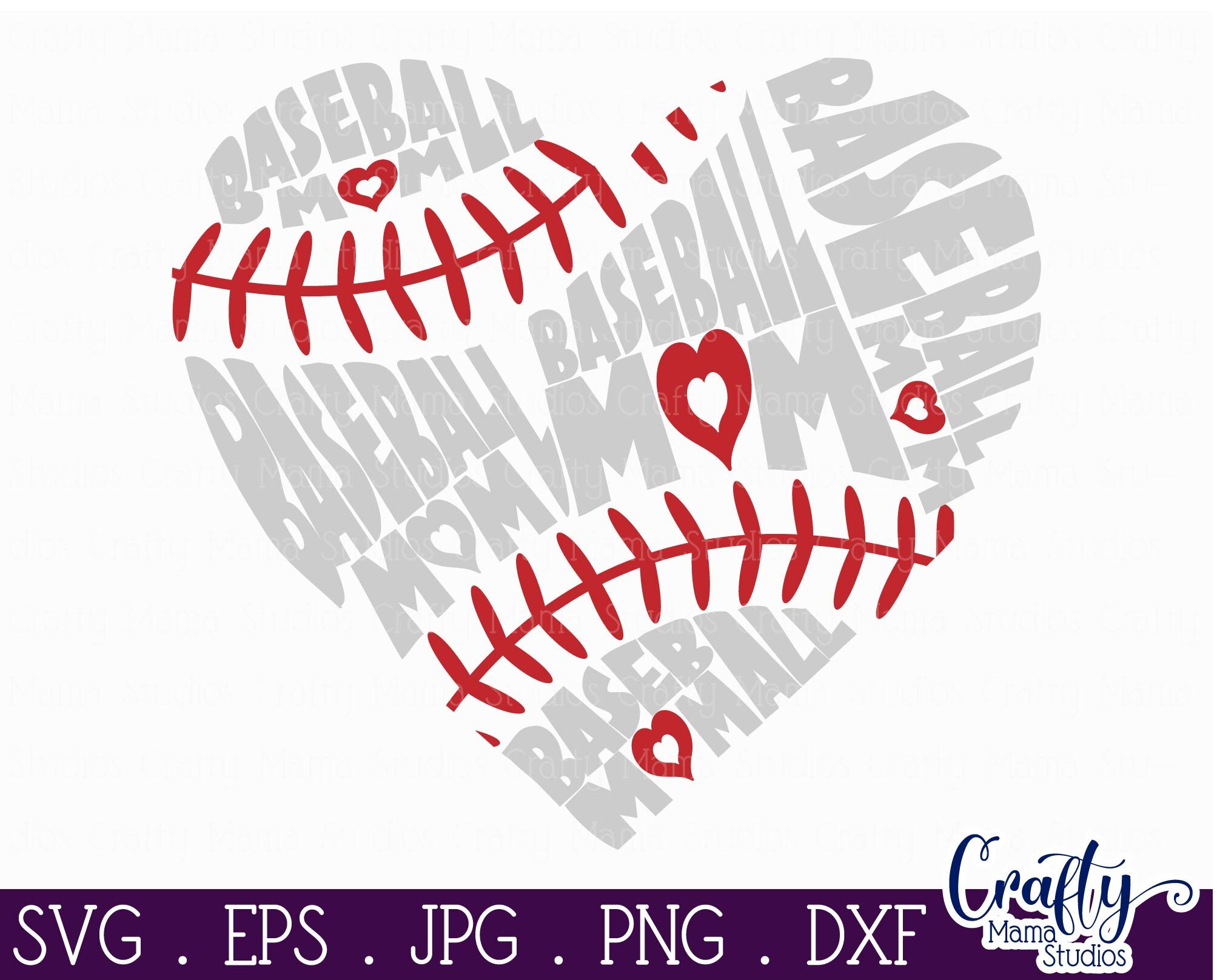 Baseball Mom Svg, Heart Svg, Love Baseball Svg By Crafty Mama Studios