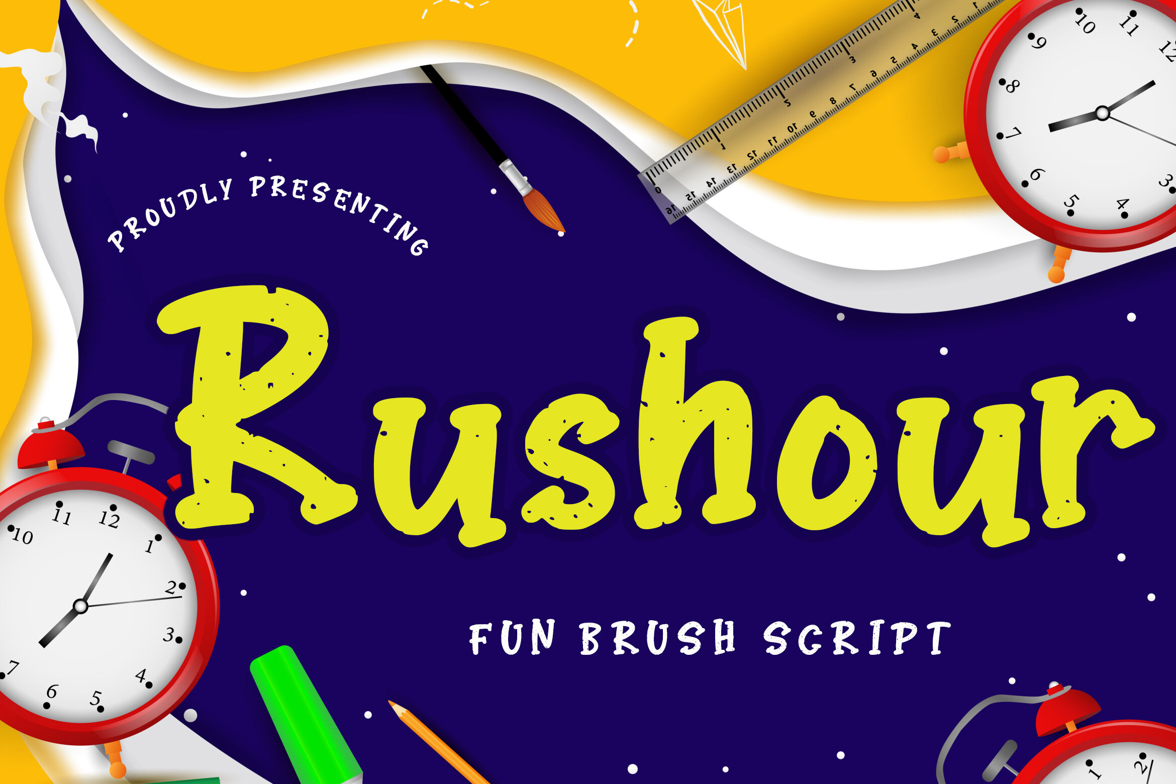 Rushour Fun Brush Script By Creatype Studio Thehungryjpeg Com