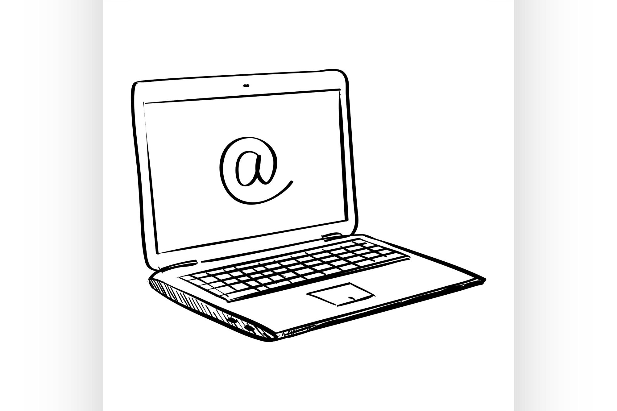 Hand-drawn Sketch Laptop Computer Notebook On Stock Vector (Royalty Free)  1694309356 | Shutterstock