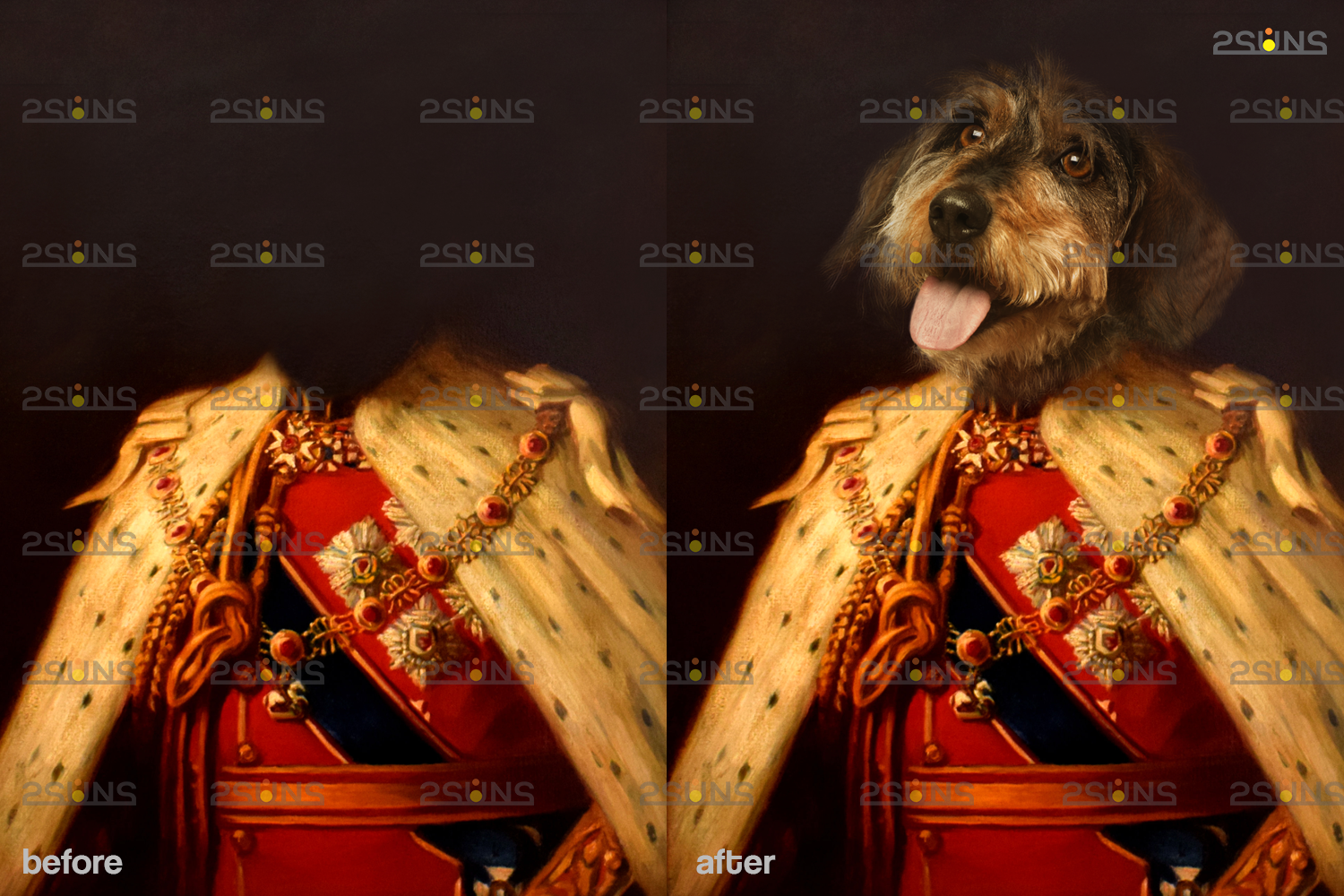 Royal Pet Portrait templates, Pet Painting Oil v.2 By 2SUNS