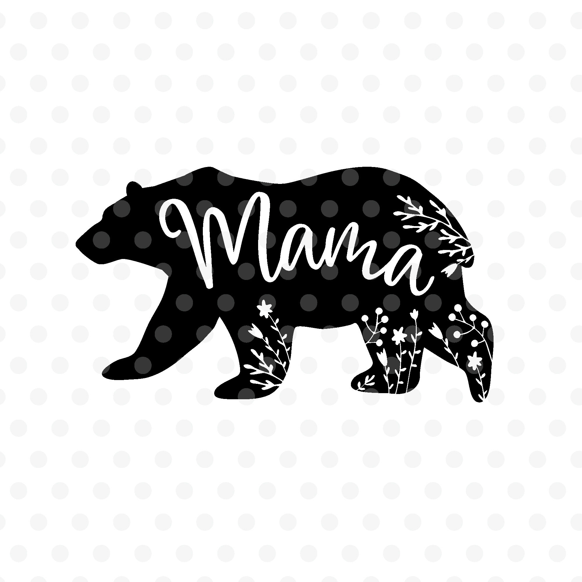 Download Mama bear , Floral bear SVG, EPS, PNG, DXF By Tabita's ...