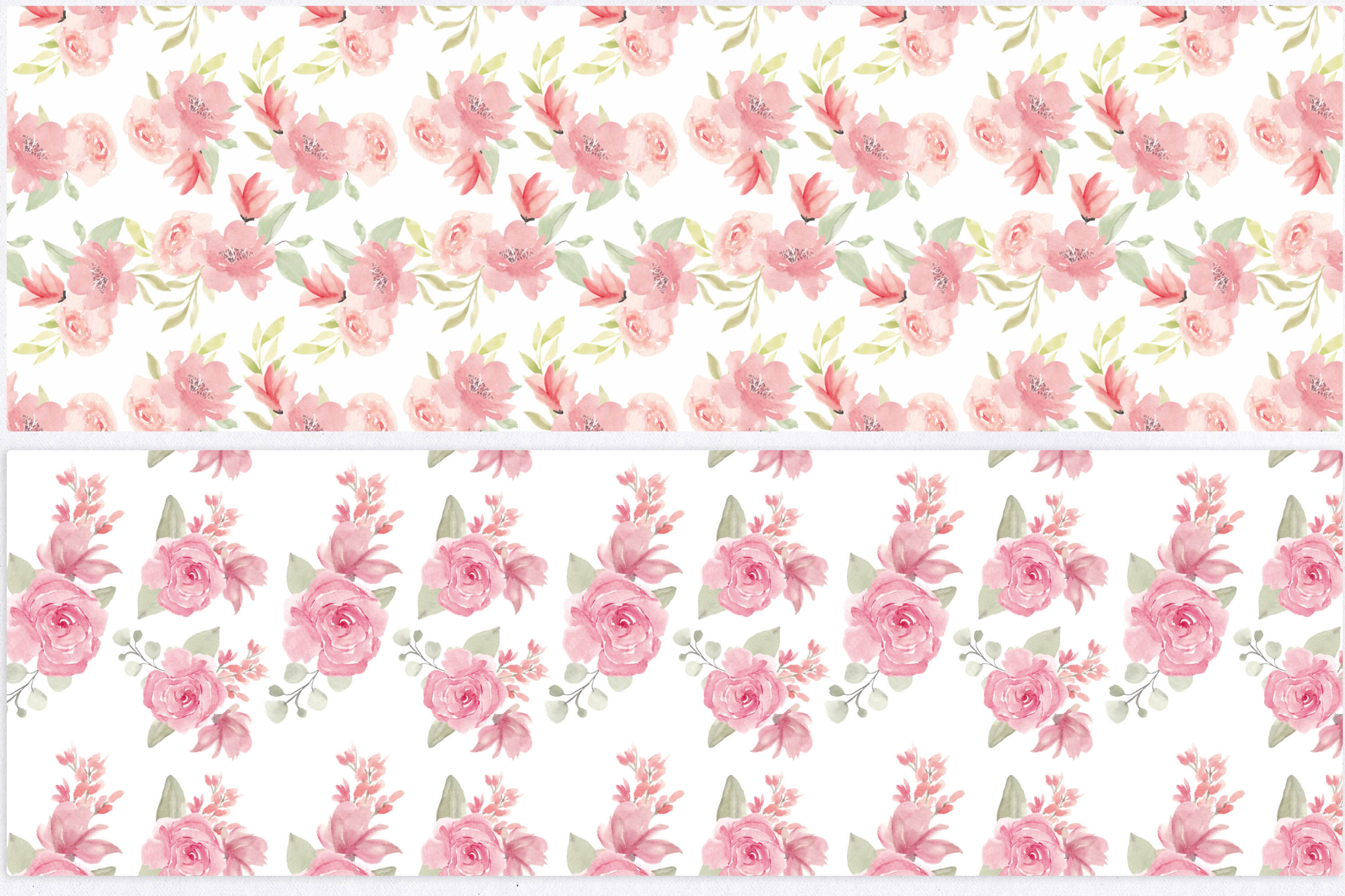 Watercolor Pink Flower Seamless Pattern Graphic by elsabenaa
