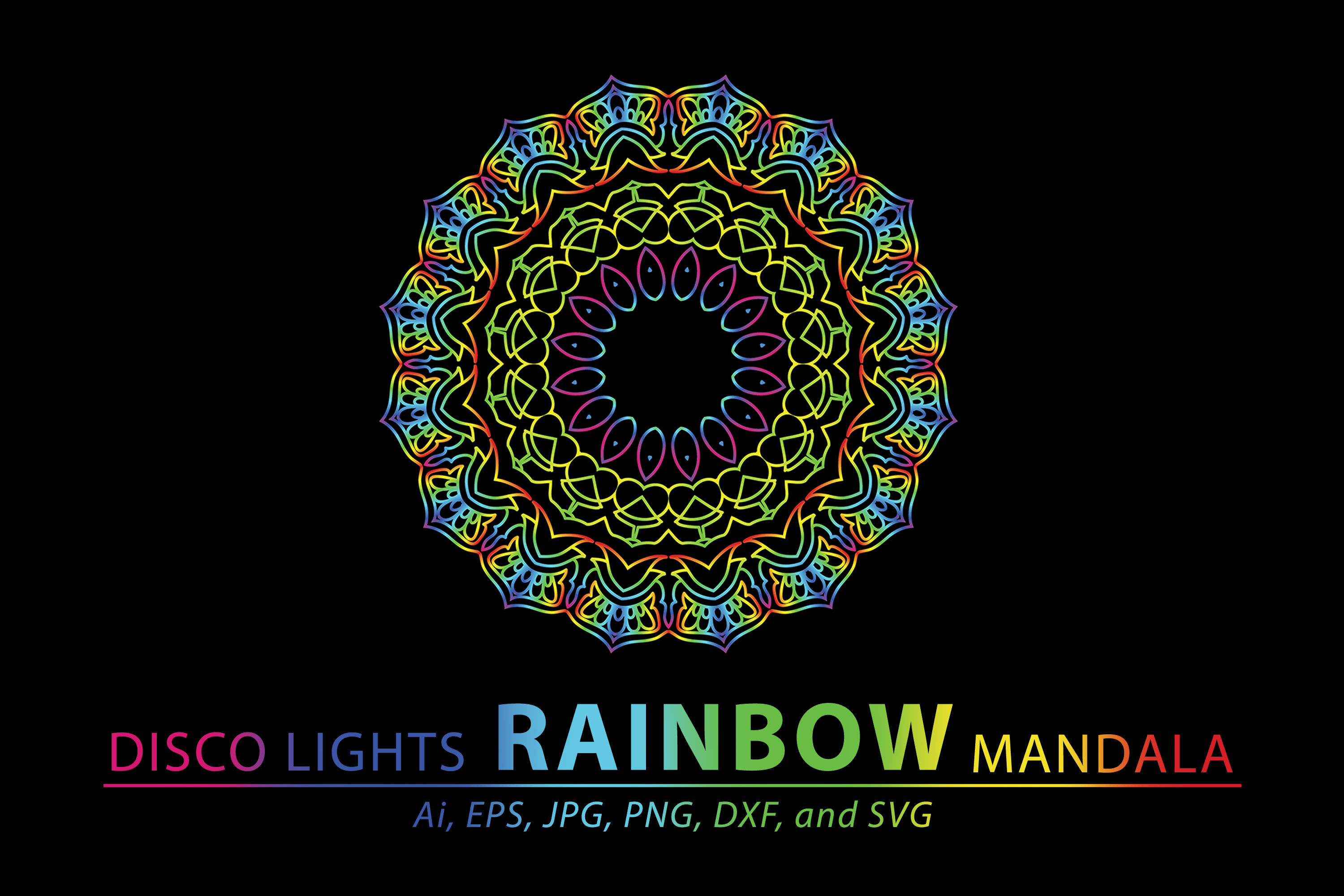 Download Mandala Rainbow By Red Sugar Design Thehungryjpeg Com