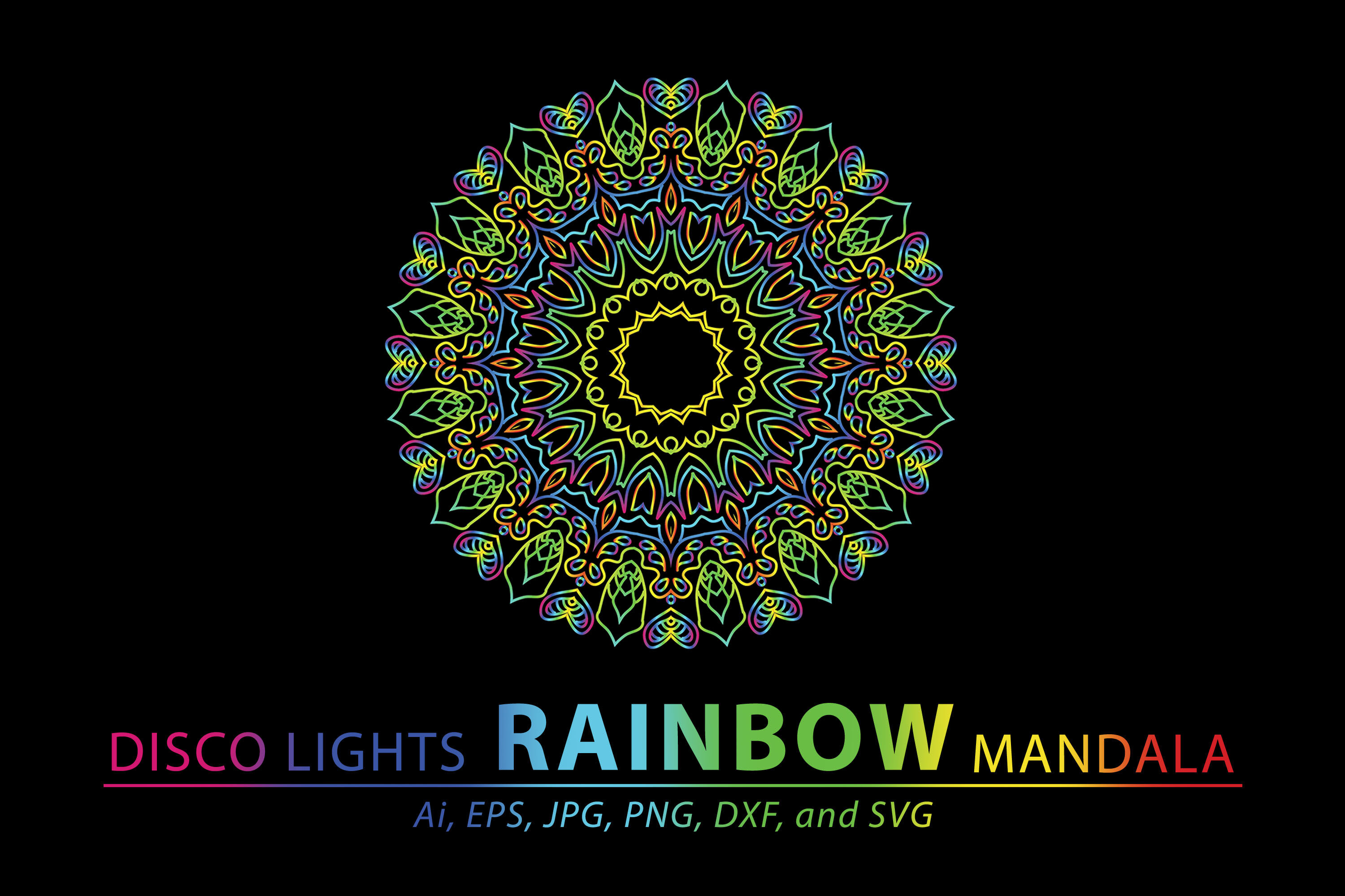 Mandala Rainbow Vector By Red Sugar Design Thehungryjpeg Com