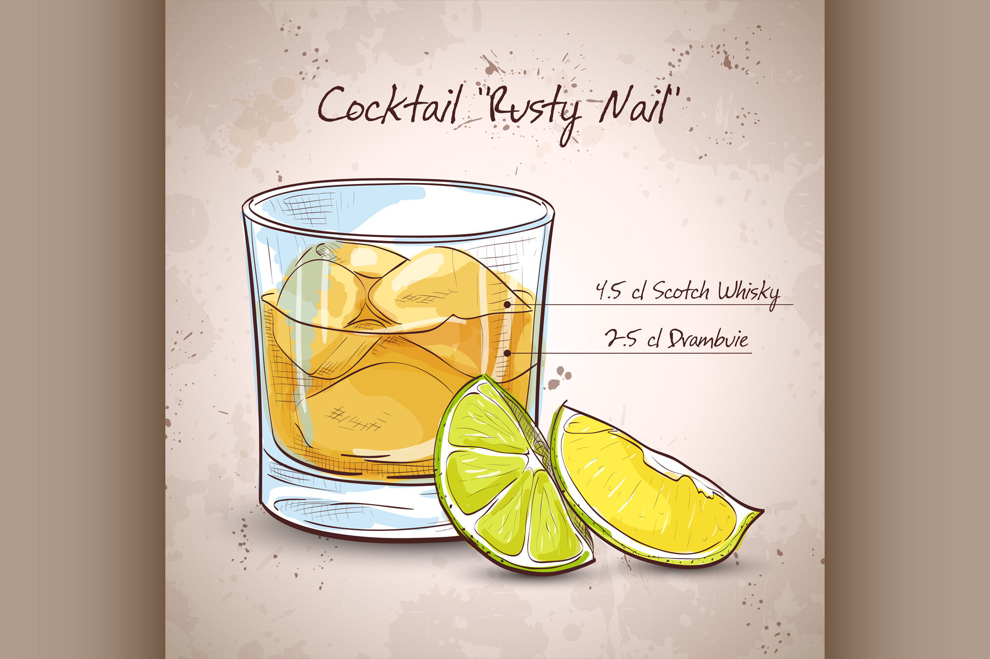 Rusty Nail Cocktail By Netkoff | TheHungryJPEG