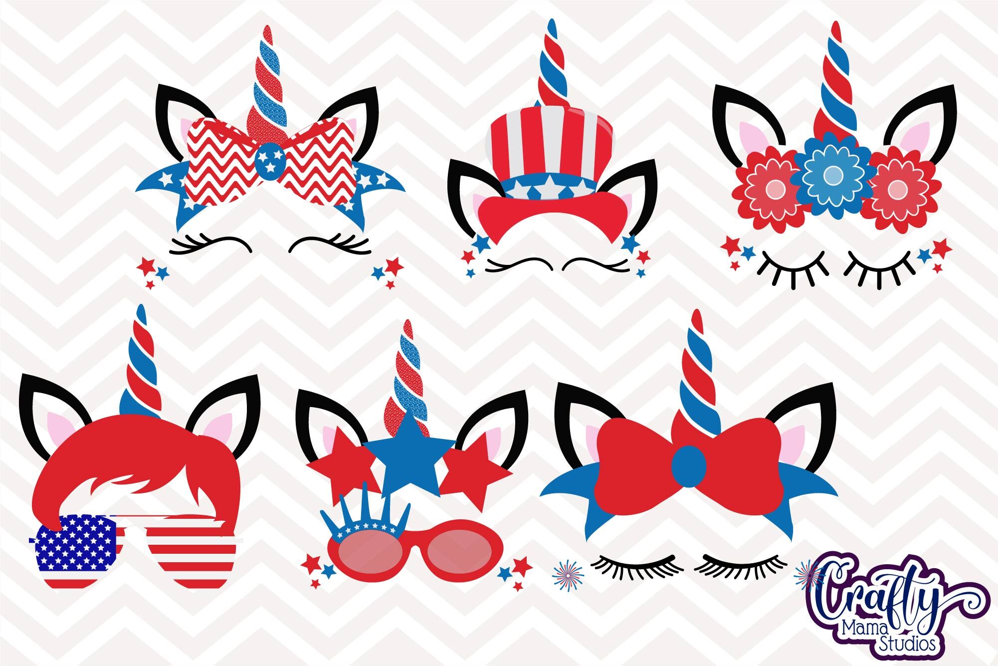 Download July 4th Unicorn Svg Independence Day Clip Art 4th Of July By Crafty Mama Studios Thehungryjpeg Com PSD Mockup Templates
