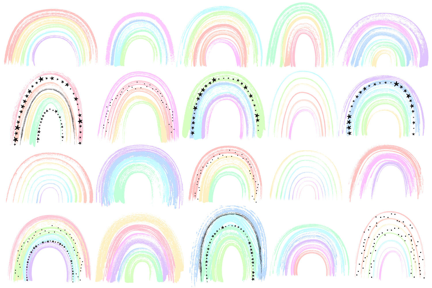 Download Abstract Pastel Rainbow Clipart By Digital Curio ...