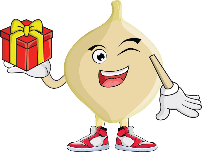 Jicama With Gift Fruit Cartoon Character By Printables Plazza Thehungryjpeg Com