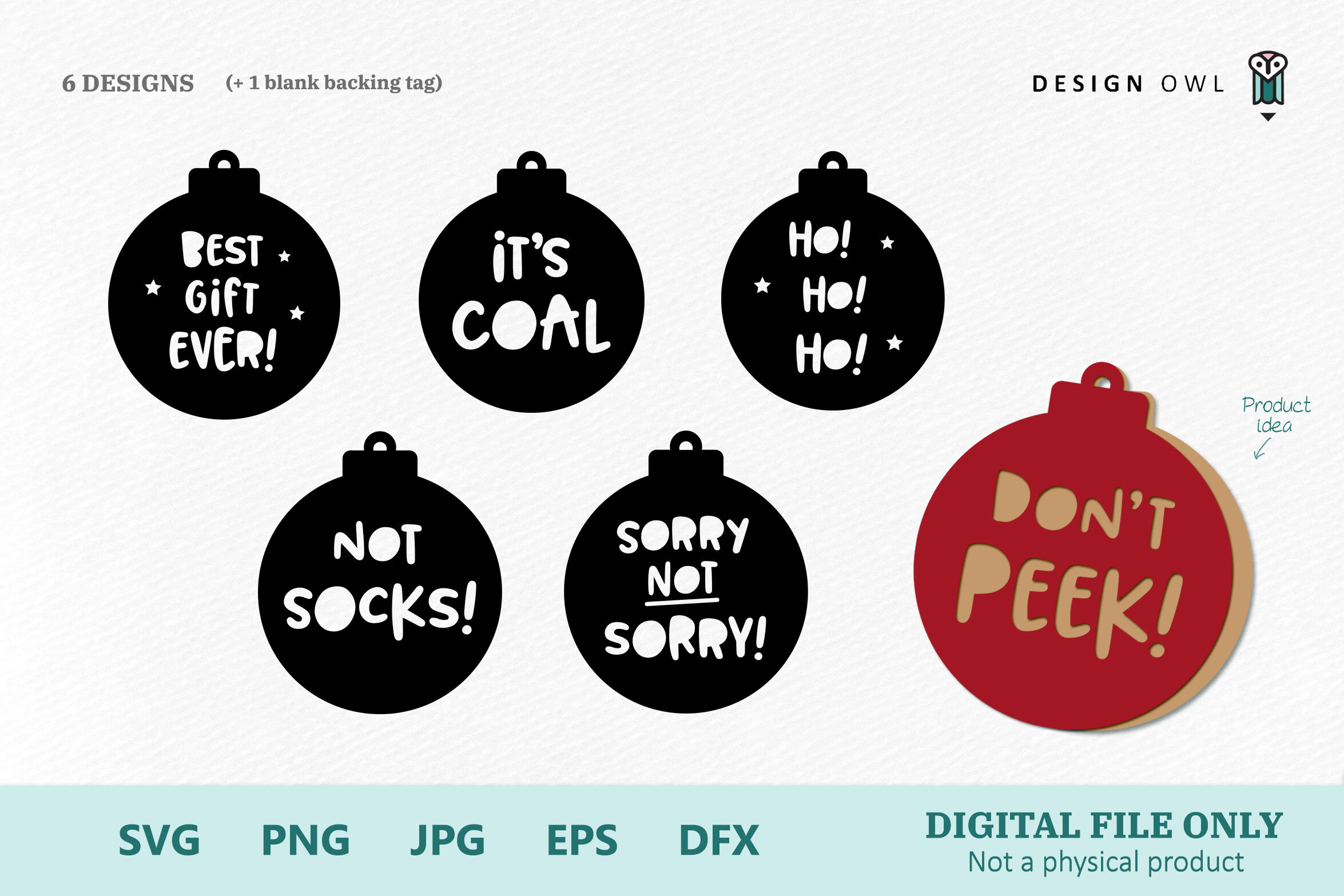 gift tags christmas shaped bundle of 6 Funny Gift Tags Christmas Tree Cut Files SVG
