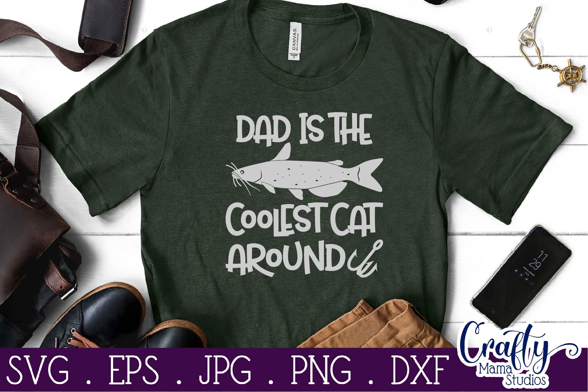 Download Dad Is The Coolest Cat Around Svg Catfish Svg Dad Svg By Crafty Mama Studios Thehungryjpeg Com