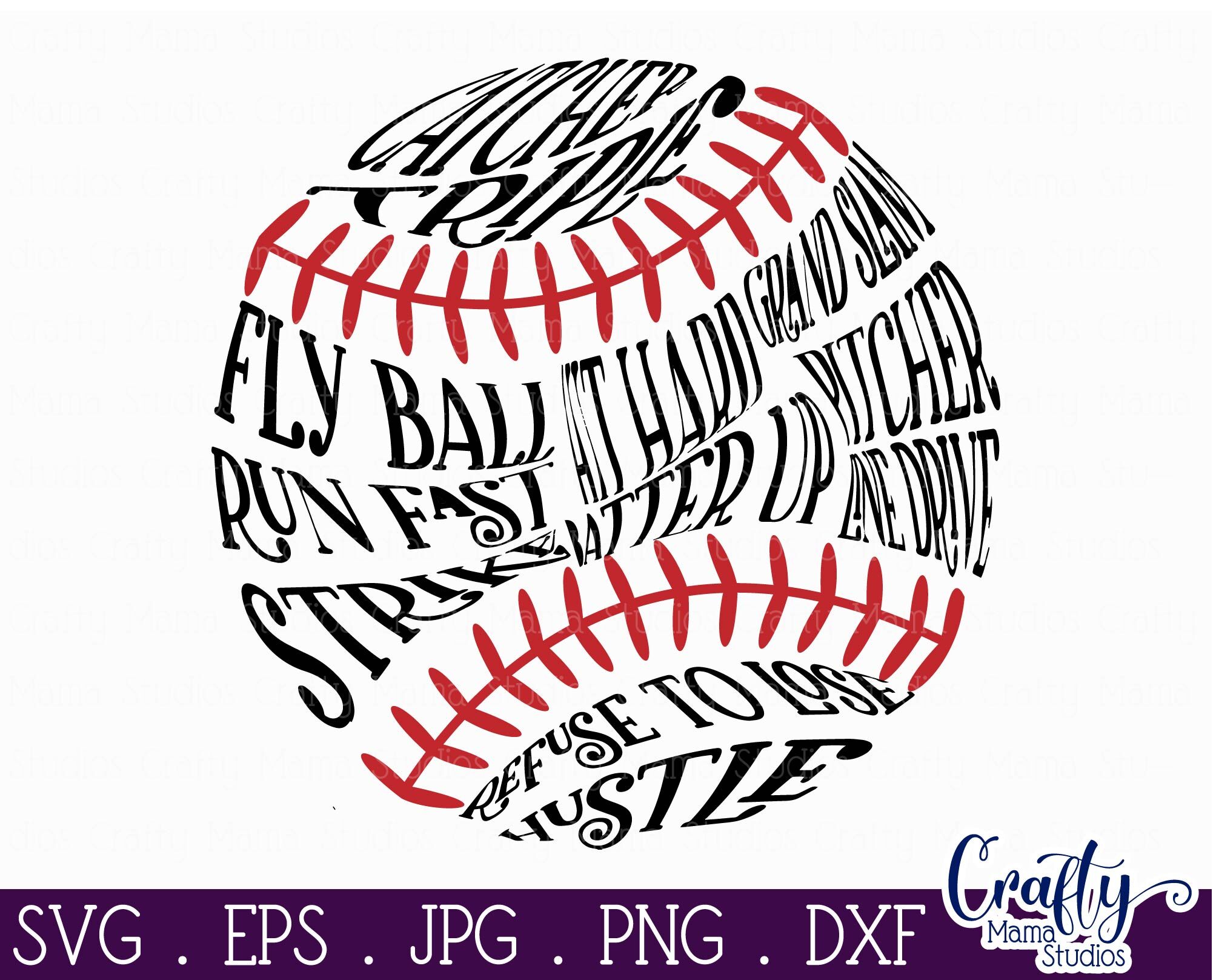 Baseball Words Svg, Baseball Mom Svg, Sports Svg By Crafty Mama Studios |  TheHungryJPEG