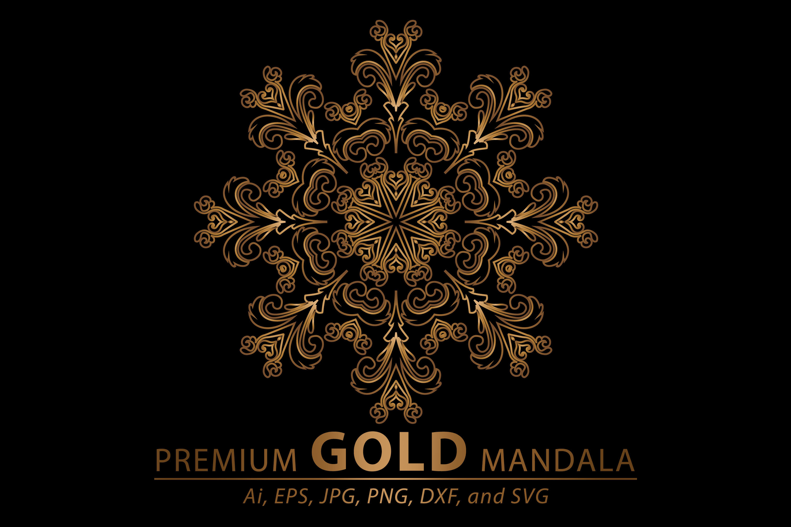 Mandala Premium Gold By Red Sugar Design Thehungryjpeg Com
