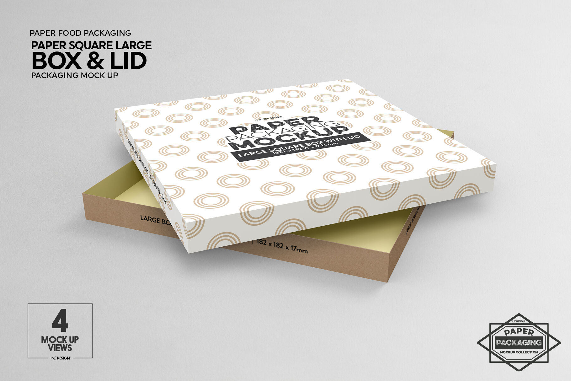 Download Paper Large Square Box and Lid Packaging Mockup By INC ...