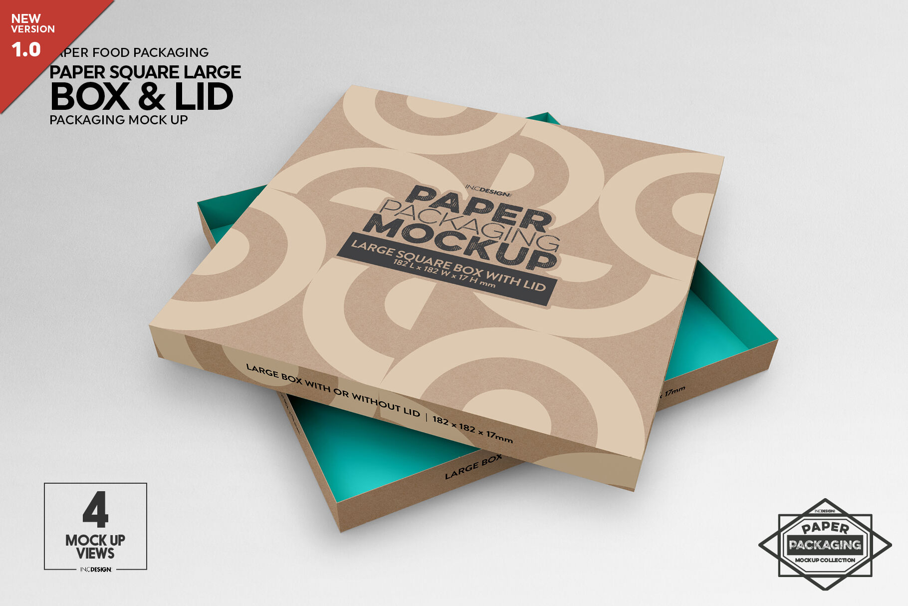 Download Paper Large Square Box and Lid Packaging Mockup By INC ...